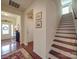 Elegant staircase leading upstairs from the foyer at 156 Carmen Way, Lancaster, SC 29720