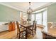 Bright dining room with hardwood floors, bay window, and chandelier at 15604 Wynford Hall St, Huntersville, NC 28078