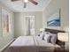 Bedroom with ceiling fan and ocean-themed artwork at 200 Church Dr, Shelby, NC 28150