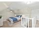 Upstairs bedroom with ceiling fan and carpeted floor at 200 Church Dr, Shelby, NC 28150