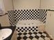 Bathroom with checkered floor and a large jacuzzi tub at 2518 Cove Creek Dr, Gastonia, NC 28056