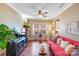 Bright living room featuring hardwood floors and a comfortable sofa at 2706 White Pines Ct, Monroe, NC 28112