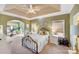 Relaxing main bedroom with tray ceiling, sitting area, and large windows at 2706 White Pines Ct, Monroe, NC 28112