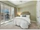 Bedroom with queen bed, balcony access, and neutral decor at 4620 Piedmont Row Dr # 608, Charlotte, NC 28210