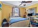 Comfortable bedroom with a guitar and home office space at 5915 Quail Hollow Rd # E, Charlotte, NC 28210