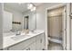 Double vanity bathroom with a shower at 6265 Six String Ct, Fort Mill, SC 29708