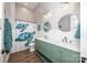 Shared bathroom with double vanity and sea-turtle theme at 7476 Point St, Denver, NC 28037