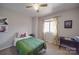 Bedroom with twin bed and ceiling fan at 8465 Ramath Dr, Charlotte, NC 28211