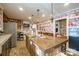 Kitchen features an island and floral wallpaper at 2808 Water Plant Rd, Maiden, NC 28650