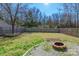 Large backyard with a fire pit and wooden fence at 411 E Old Highway 74 None, Monroe, NC 28112