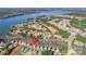 Aerial view of the property showcasing its location within a beautiful neighborhood near a lake at 14450 Maritime Dr, Lancaster, SC 29720