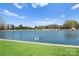 Beautiful serene pond on the property with fountain and ducks, offering a tranquil outdoor experience at 1565 Shinnville Rd, Cleveland, NC 27013