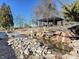 Serene water feature with stonework and landscaping at 172 Tuckertown Rd, New London, NC 28127