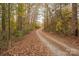 Scenic gravel driveway, framed by autumn trees, leading to a gated entrance at 2073 Mauney Rd, Bessemer City, NC 28016