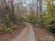 Gravel driveway leading to a gated property, lined with trees in autumn colors at 2073 Mauney Rd, Bessemer City, NC 28016