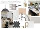 Organic minimalist package featuring a modern kitchen with black accents and a coordinated living space design at 2728 Ritz Ln, Matthews, NC 28105