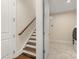 Unfinished basement with laundry area and stairs at 4219 Moxie Way, Charlotte, NC 28215
