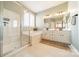 Elegant bathroom with double vanity, soaking tub, and shower at 4469 Morning Dove Ct, Denver, NC 28037