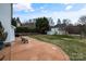 Large backyard with patio, landscaping, and storage shed at 5220 Sunriver Rd, Gastonia, NC 28054