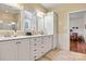 Elegant bathroom with double vanity and a walk-in shower at 842 North Center St, Hickory, NC 28601