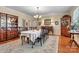 Bright dining room featuring hardwood floors, chandelier and built-in hutch at 842 North Center St, Hickory, NC 28601