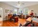 Home office with built-in cabinetry and hardwood floors at 842 North Center St, Hickory, NC 28601