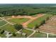 A scenic aerial view of new construction in a green, wooded area, with roads being built at Lot 2 Glenview Meadow Dr # Savanh, Waxhaw, NC 28173