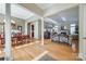 Formal dining room with hardwood floors and columns at 1117 Butterburr Dr, Matthews, NC 28104