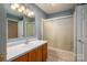 Clean bathroom, includes a shower/tub combo and vanity at 209 Meadowridge Dr, Maiden, NC 28650