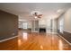 Living room featuring hardwood floors and a fireplace at 209 Meadowridge Dr, Maiden, NC 28650