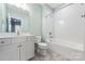 Light and bright bathroom with shower/tub combo at 225 South Shore Dr, Belmont, NC 28012