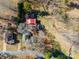 Aerial view of two houses with yards, pools, and sheds at 2407 Brookside Ave, Kannapolis, NC 28081