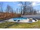 Aerial view of inground pool with surrounding patio and yard at 2635 Queens Dr, Lincolnton, NC 28092