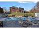 Inviting kidney-shaped pool with spacious patio and fire pit, adjacent to a brick home at 2635 Queens Dr, Lincolnton, NC 28092