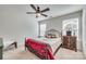 Spacious bedroom featuring a king-size bed and a ceiling fan at 273 Sweet Briar Dr, Fort Mill, SC 29707