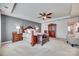 Main bedroom with gray accent wall and decorative ceiling at 273 Sweet Briar Dr, Fort Mill, SC 29707