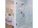 Clean bathroom with marble shower and glass enclosure at 4342 Arborway None, Charlotte, NC 28211