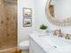 Bright bathroom with marble vanity, tiled shower, and stylish decor at 4342 Arborway None, Charlotte, NC 28211