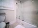 Clean bathroom with a tub and shower, white tile, and modern vanity at 523 W 2Nd Ave, Gastonia, NC 28052