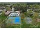 Aerial view of tennis, basketball and pool area at 5606 Ginger Ln, Indian Trail, NC 28079