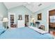 Serene bedroom with light blue walls, a comfortable bed and en-suite bathroom at 8927 Bryant Field Cir, Charlotte, NC 28277