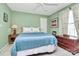 Bedroom with queen bed and ceiling fan at 8927 Bryant Field Cir, Charlotte, NC 28277