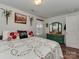 Bedroom with a green dresser, ceiling fan, and a bike-themed decor at 3020 Graceland Cir # 11D, Pineville, NC 28134