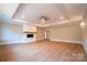 Main bedroom with hardwood floors, fireplace and high ceilings at 720 Ideal Way, Charlotte, NC 28209