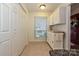 Functional kitchenette with lots of natural light and white cabinets with butcher block top at 1077 Sardis Cove Dr, Charlotte, NC 28270