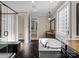 Beautiful bathroom features a glass shower, soaking tub, and luxurious vanity at 11052 Preservation Park Dr, Charlotte, NC 28214
