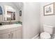 Powder room featuring modern sink, updated fixtures, and stylish vanity mirror at 132 N Confederate Ave, Rock Hill, SC 29730