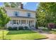 Charming two-story home with a welcoming front porch, lush green lawn, and mature landscaping at 132 N Confederate Ave, Rock Hill, SC 29730