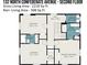 Second floor plan showing bedrooms, bathrooms, laundry, and hall at 132 N Confederate Ave, Rock Hill, SC 29730