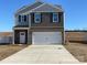 Charming two-story home featuring a brick and siding facade, a two-car garage, and a well-maintained lawn at 301 Brinkley Dr, Kings Mountain, NC 28086